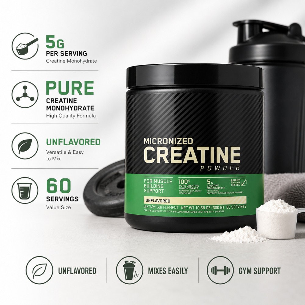 The Nutrition Fitness - Creatine Monohydraat Poeder 300g Ondersteuning Kracht