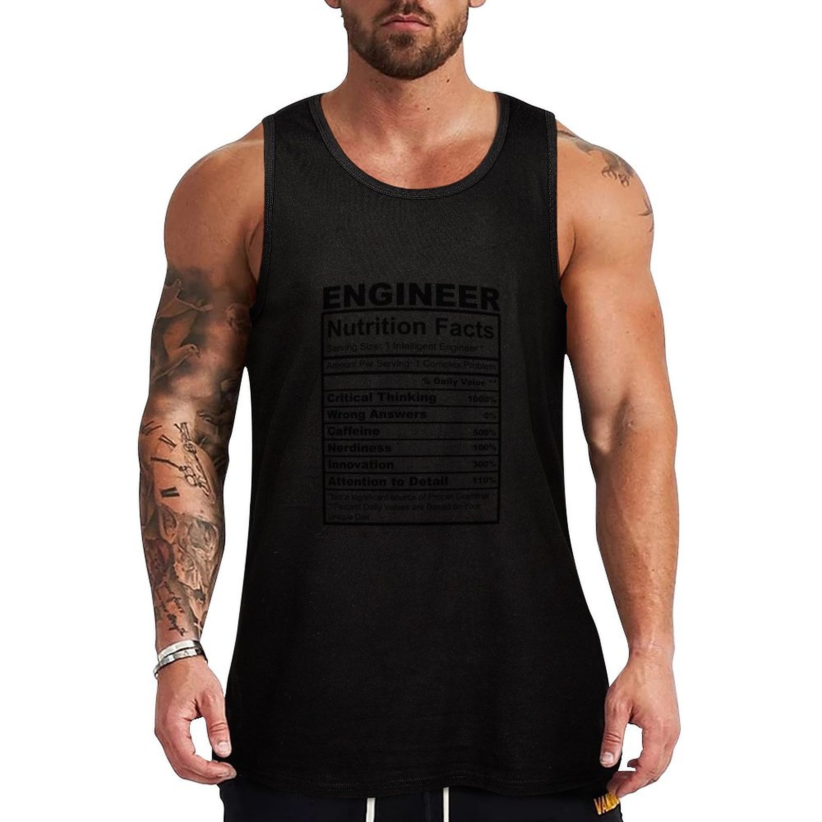 The Nutrition Fitness - Grappig ingenieurscadeau Voedingsfeiten Humor Tanktop Fitness