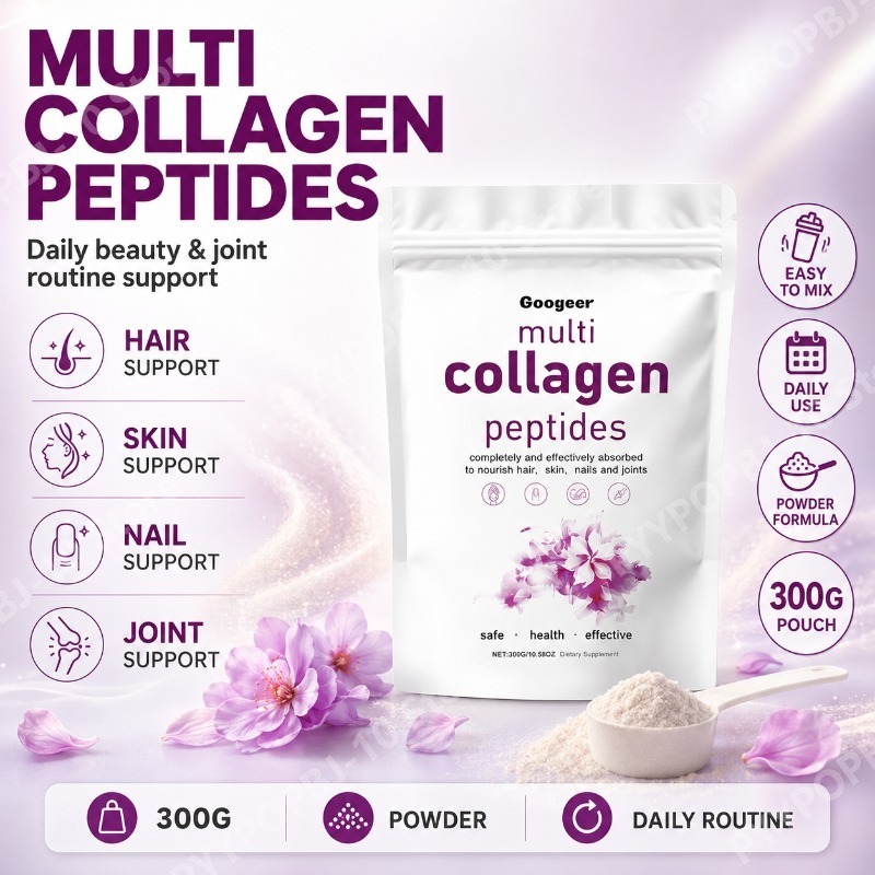 Collagen Peptide Powder - Collageen Peptide Poeder 300g Soja-eiwitisolaat Calciumcarbonaat